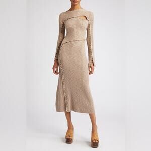 cult gaia | Dresses | Cult Gaia Cecilia Dress Size Large Off White Pearl Knit  Gown | Poshmark